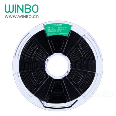 China 3.00 mm N.W 1000g High Quality PLA Filament Winbo PLA Filament for FDM 3D Printer FFF 3D Printer Black WBPLA3B10S for sale