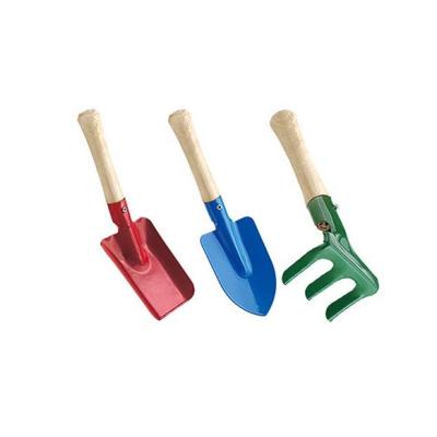 China Convenient Garden Tools Garden Shovel Agricultural Gardening Toy For Kids Mini Wood Hand Shovel Spade Rake Set for sale