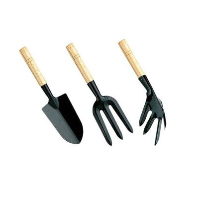 China Convenient Garden Tools Kit Kids Garden Tools 3 Pieces Mini Garden Tools Set With Wooden Handle for sale