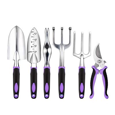 China Easy Carry Amazon Hot Selling Aluminum Alloy Six Piece Garden Garden Outdoor Scissors Garden Tool Kit for sale