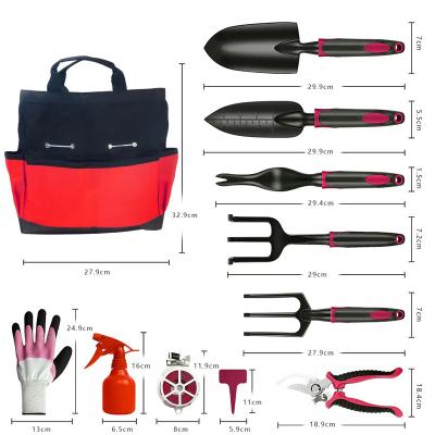 China Easy Carry New Aluminum Alloy Outdoor Flower Garden Gift Set Amazon Garden Gardening Tool Kit for sale