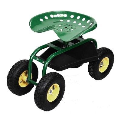 China Durable Rolling Garden Scooter Working Heavy Duty Seat Garden Trolley With Seat for sale