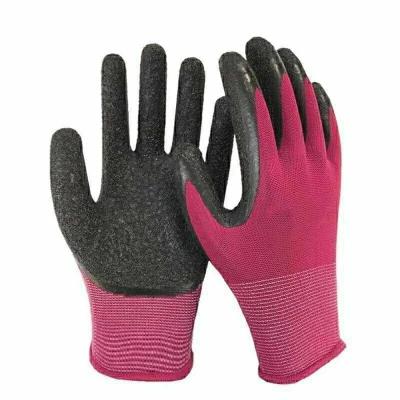 China Good Quality Durable Nitrile Coated Garden Work Gloves Gray Yarn Knit For Women for sale