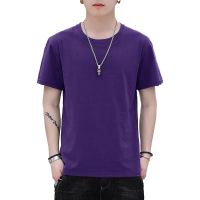 China Anti-pilling Summer Sports Walking Travel Mens Short Sleeve 100% Cotton Single Solid Color Sweat Absorb for sale