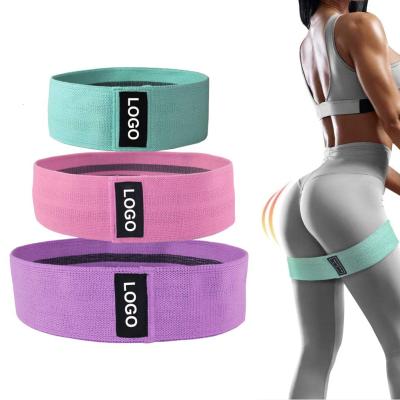 China Cotton Fiber+Silk Latex Hot Sale Non-Rolling Hip Circle Resistance Band Booty Bands For Body Shaping And Lifting en venta