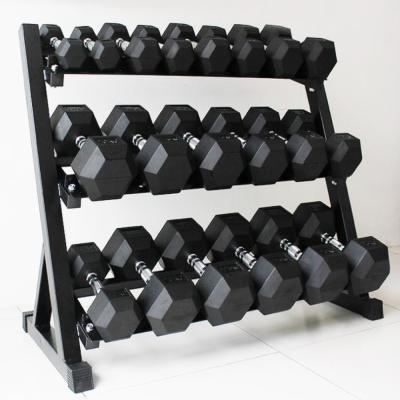 China Wholesale 3 Row Gym Dumbbell Rack Hex Dumbbell Rack Dumbbell Rack Rack en venta