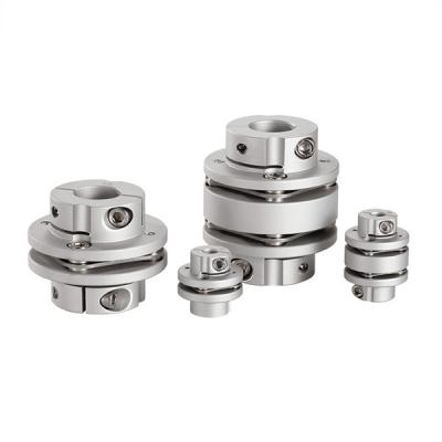 China De Schachtkoppeling van de aluminium Servomotor 5mm tot 8mm 10mm Dubbele Diafragmaklem Te koop