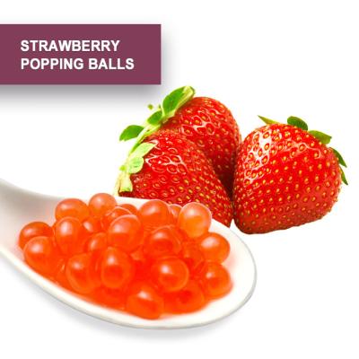 China Popping Ice Tea Bubble Tea Strawberry Bubble Tea Boba Pearl Jelly Balls Ingredients Taiwan for sale