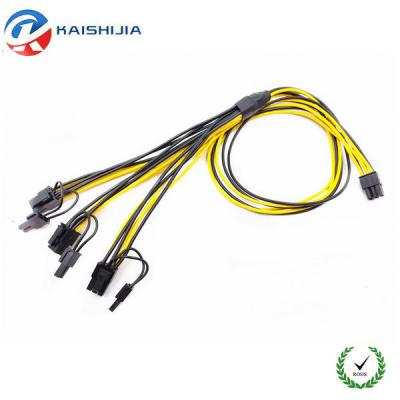 China COMPUTER 16AWG 70cm PCI-E 6 Pin Male To Triple 8 (6+2) Male GPU VGA Splitter Adapter Power Supply Cable for sale