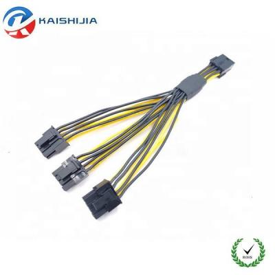 China 20CM COMPUTER VGA PCIE 8 Pin Female Graphics Card to 3 x 8Pin (6+2) Male PCIE GPU Splitter Power Supply Cable for sale