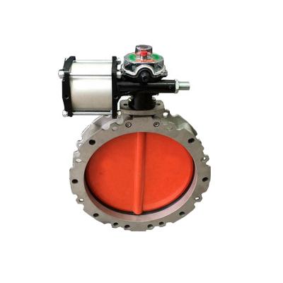 China Factory General Supply Dust Butterfly Valve Double Flange Pneumatic Portable Butterfly Valve Customized On Sale for sale