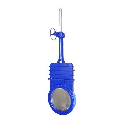 China Customized Large Size Slurry General Valve Flange Flap Valve Sewage Treatment Knife Manual Gate Valve On Sale for sale