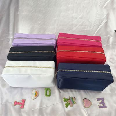 China Large capacity colorful zippered nylon durable cosmetic bag cloth lady toiletry bag towel embroidery logo makeup box wholesale new for sale