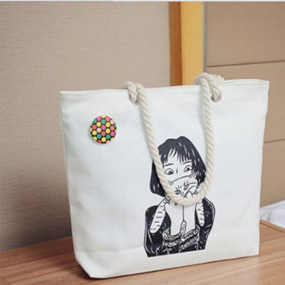 China Hot Sale Promotional Custom Canvas Handled Logo Printed Shopping Gift Advertising Cotton Tote Bag for sale