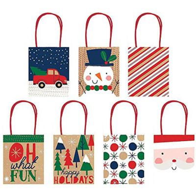 China Handled Christmas Gift Bags Recycled Christmas Gift Custom Copy Printed Paper Bag for sale