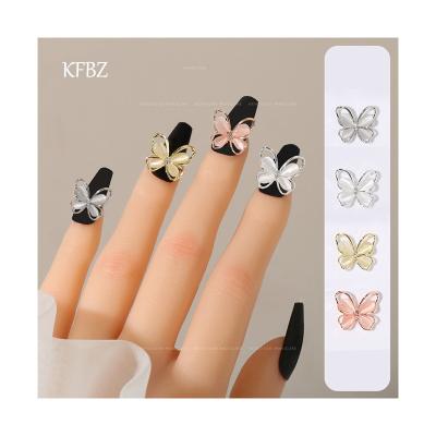 China Nail Art Decoration 2022 New Snap Butterfly 3d Accessories Diamond Bow Nail Luxury Accessories Opal Butterfly Nail Art Diy de nail for sale