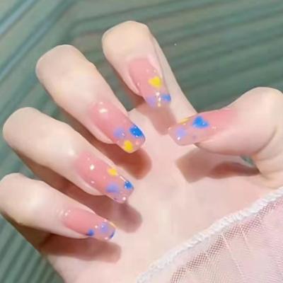 China Wholesale French press on ABS Diamond Nails Acrylic Short Press nail sellers fake stones on nails Japanese and Korean style for sale