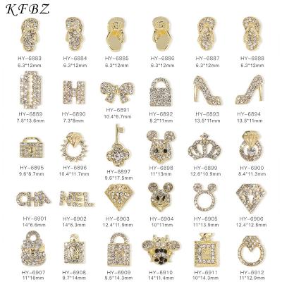 China Nail Art Decoration KFBZ Factory Wholesale Romantic Valentine's Day Alloy Multi-shape High Heels Perfume Lip Alloy Drill for sale