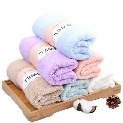 China 35*75cm Wholesale Soft Thick Coral Fleece Absorbent QUICK DRY Adult Face Towel for sale