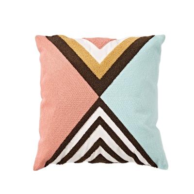 China European Luxury Hotel Stain Cotton Embroidered Sofa Living Room Pillow Cushion Cover for sale