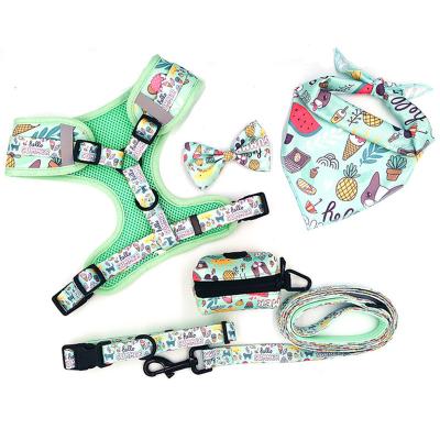 China Personalized Sublimation Eco-Friendly Dog Harness Personalized Dog Accessories Custom Neoprene Comfortable Fashion Pet Accessories Walk Dog for sale