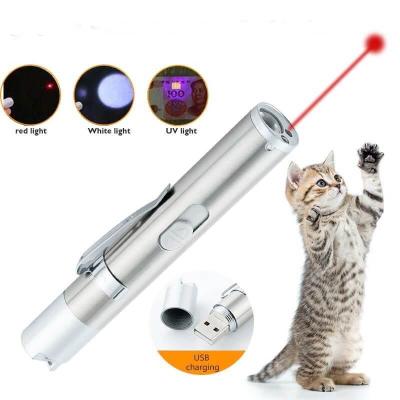 China Cat Toys New USB Rechargeable UV Torch Set Pets Cheap Toy Cat Laser 3 IN 1 Red Light Indicator Pen for sale