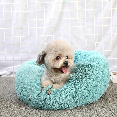 China Ultra Soft Washable Cat Bed Pet Beds Cushion, Travel Washable Faux Fur Dog Plush Around Luxury Dog Bed for sale