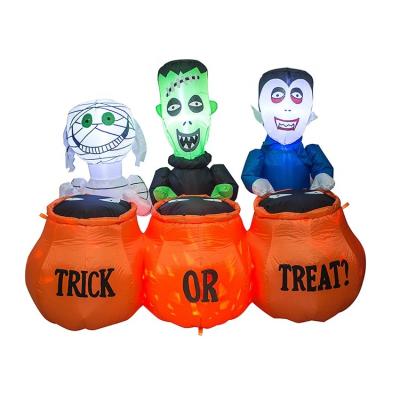 China Inflatable Scary Festival Decoration Halloween Ghost Festival Yard Decorations Three Phenomena Ask Candy for sale