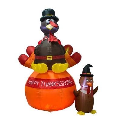 China Outdoor Polyester 180cm/6ft Christmas Thanksgiving 2 Turkeys Decoration for sale