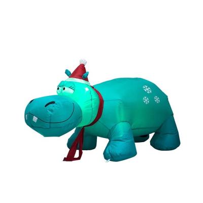 China Other Hot sale outdoor christmas decoration 4ft inflatable hippo snowflake holiday decoration for sale