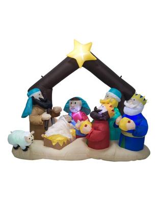 China Hot Sale Polyester Christmas Decoration 6ft Width Outdoor Birth Of Jesus Inflatable for sale