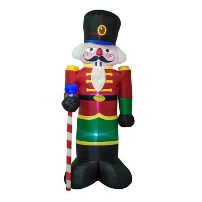 China Large Inflatable Christmas Decoration Inflatable Christmas Decoration Inflatable Nutcracker Indoor Outdoor Polyester 8ft Nutcracker for sale