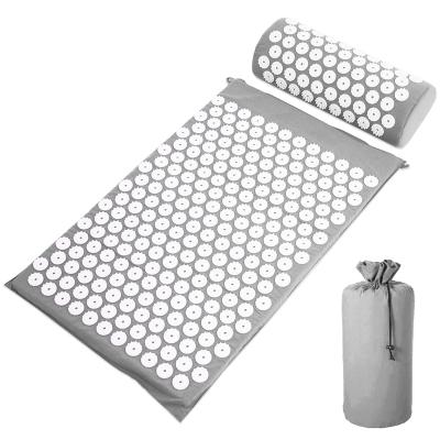 China Home Gym Commerical Eco Natural Canvas Acupressure Mat Acupuncture Massage Mat and Pillow Set for Neck Body Yoga Massage for sale