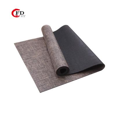 China FDFIT Yoga Exercise Sports Eco-Friendly Practice Jute Yoga Mat Natural Rubber Canvas Yoga Mat for sale