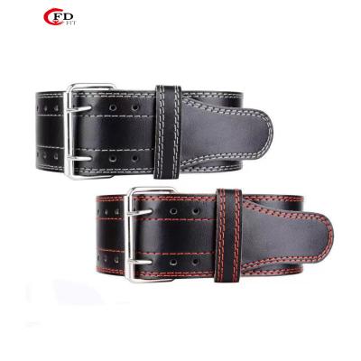 China Quality Waist Support Gym Fitness Power Workout Weightlifting Belt Durable FD Factory Customized Cow Leather Weightlifting Belt for sale