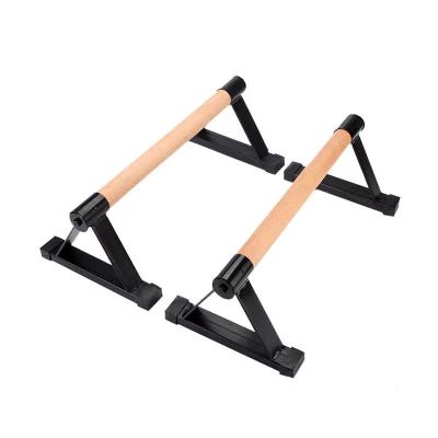 China Eco-Friendly FDFIT Wooden Gym Handstand Pump Good Quality Gym Pull Up Wooden Parallettes Lift Up Bar en venta