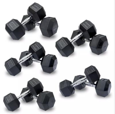 China Home Gym Hex Dumbbell Set FDFIT Standard Dumbbell Durable Rubber Round Dumbbells Exercise 5KG 7.5KG 10KG zu verkaufen