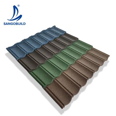 China 50 Years BOND Type Modern Color Coated Roofing Tile Stone Metal Roof Tile Warranty Prices for sale