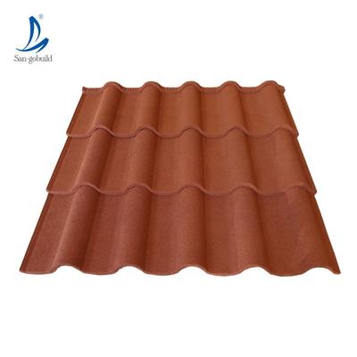 China 1290x380mm Mid Stone Is Coated Steel Roof Tile Golan Type Metal Roofing Coated Roof Tiles for sale