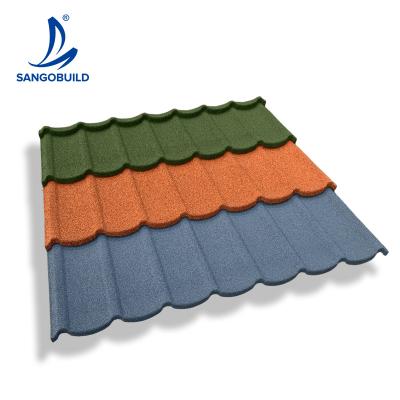 China Cheap Windproof Roofing Sheets Prices In Ghana Tudor Tile New Type Stone Coated Metal Roof Tile for sale