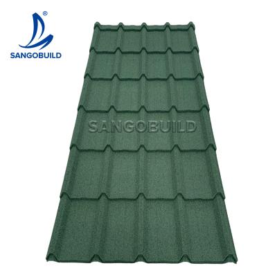 China 828mm*2250mm Sangobuild New Long Size PPGL Corrugate Roofing Tile Red Blue Green Tile Shingle Roofing Sheet for sale