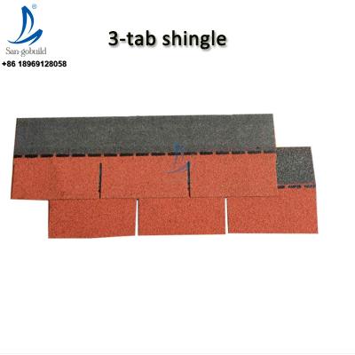 China China Modern Cheap Roofing Materials 3 Tag Shingles Feel Asphalt For Kenya, Ghana, Malaysia, Indonesia, Thailand for sale