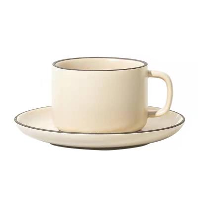 China Sustainable Creative Simple Ceramic Afternoon Tea Coffee Cup Set With Saucer for sale