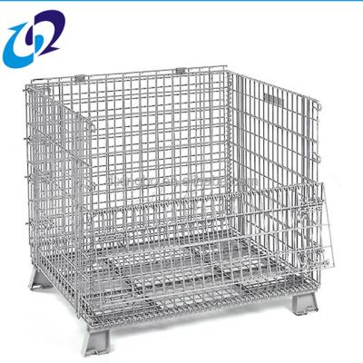 China Folding Warehouse Storage Metal Wire Mesh Basket for sale