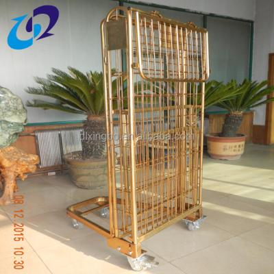 China Foldable Good Quality Hand Push Folding Rolling Cage Trolley Industrial Trolley for sale