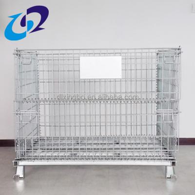 China Collapsible Japanese Mild Steel Stackable Warehouse Cage Pallets for sale