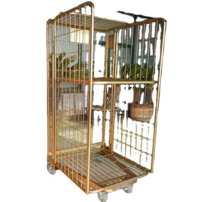 China Customized Dismountable Sizes Warehouse Metal Wire Logistics High Quality Foldable Steel Roll Cage Container for sale