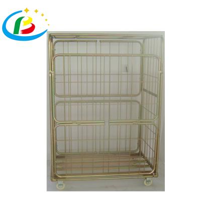 China Supermarket Cargo And Storage Equipment Rolling Cage Trolley Warehouse Roll Cages for sale