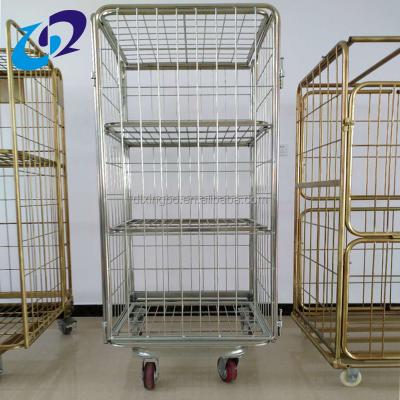 China Steel Warehouse Container Roll Collapsible / Corrosion Protection Supermarket Roll Cages for sale