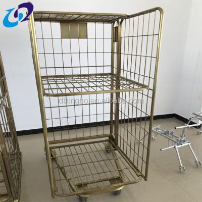 China Material Handling Factory Supplier Warehouse Storage Equipment Welded Galvanized Roll Cage Trolley for sale